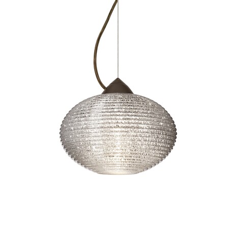 Besa Lighting Pape 10 Cord Pendant, Glitter, Bronze Finish, 1x9W LED 1KX-4912GL-LED-BR